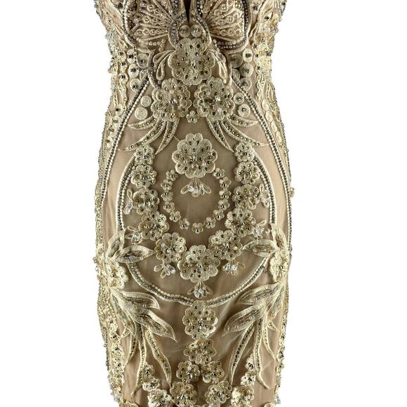 Terani Couture Pageant Gown Evening Dress Champhgne 1822GL7514 Size 14 - Picture 6 of 16